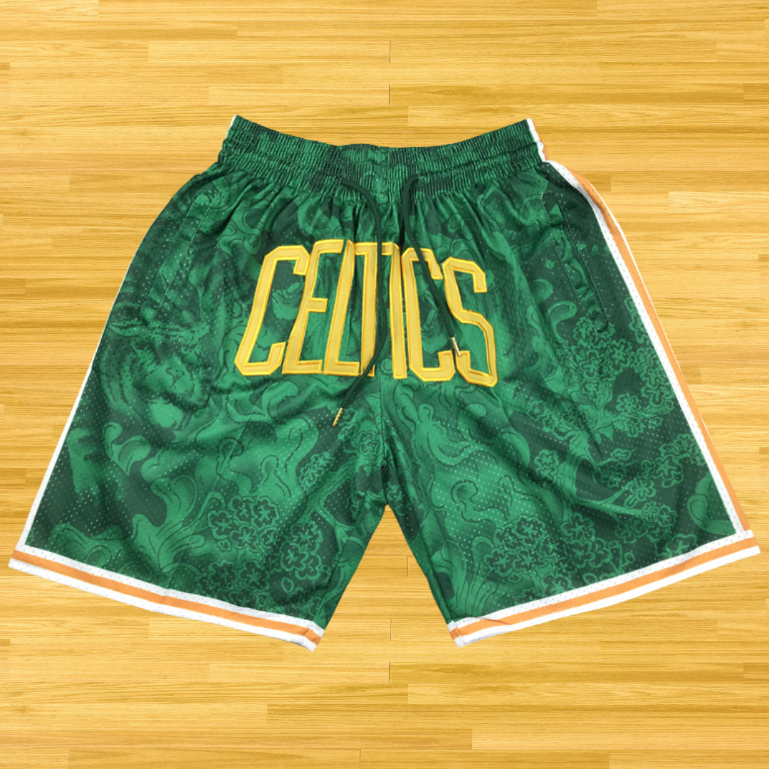 Celtics - Retro Shorts - Green Flames